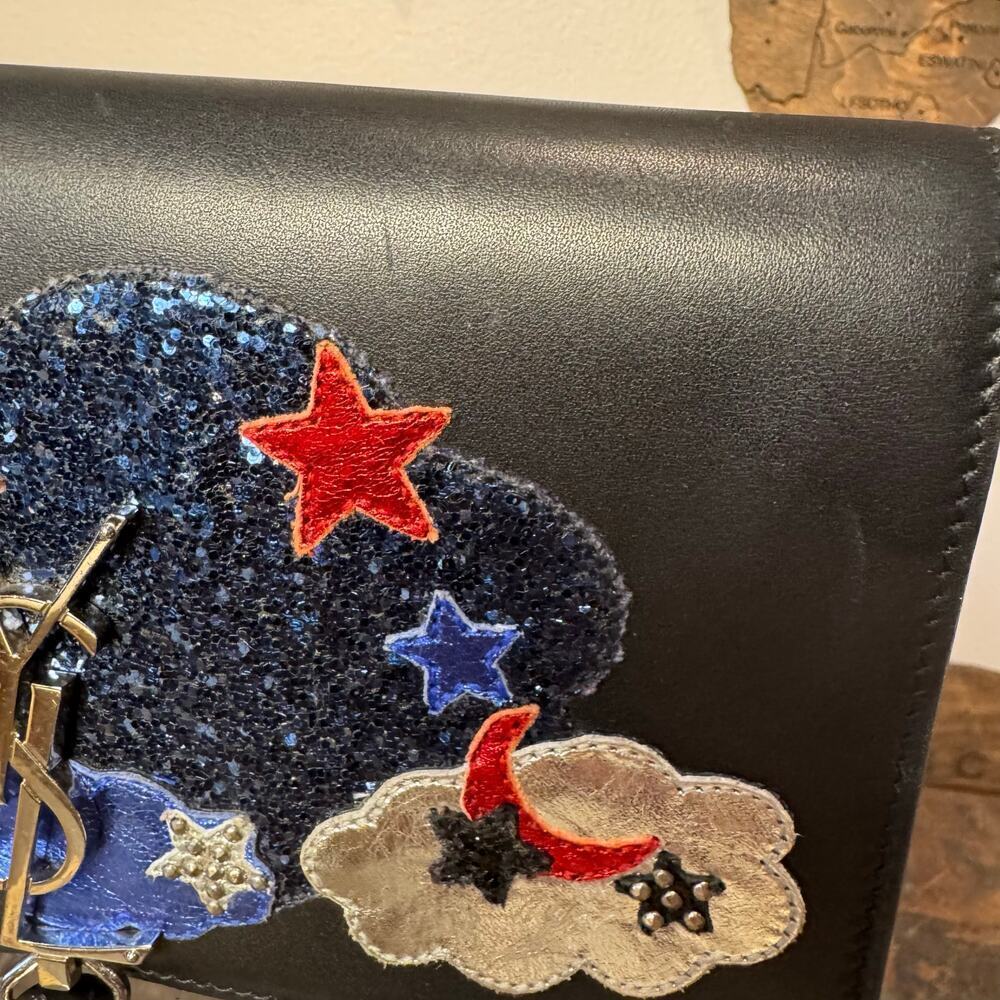 YSL Saint Laurent Moon and Stars Patchwork Tassel Leather Kate WOC Bag Authentic - Picture 9 of 10
